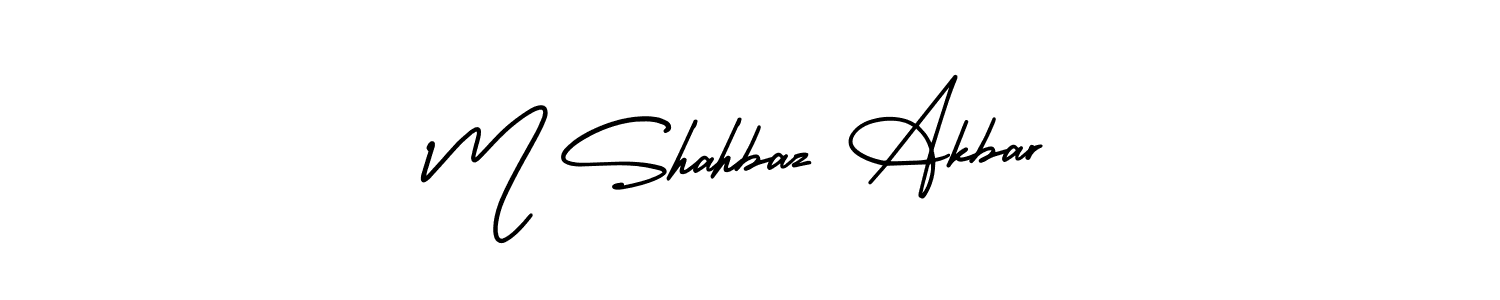 This is the best signature style for the M Shahbaz Akbar name. Also you like these signature font (AmerikaSignatureDemo-Regular). Mix name signature. M Shahbaz Akbar signature style 3 images and pictures png