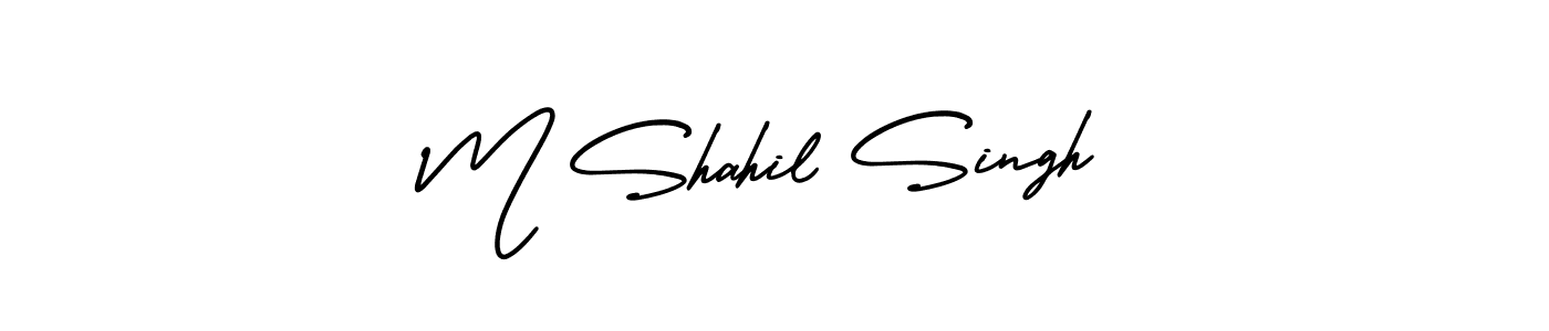 How to Draw M Shahil Singh signature style? AmerikaSignatureDemo-Regular is a latest design signature styles for name M Shahil Singh. M Shahil Singh signature style 3 images and pictures png