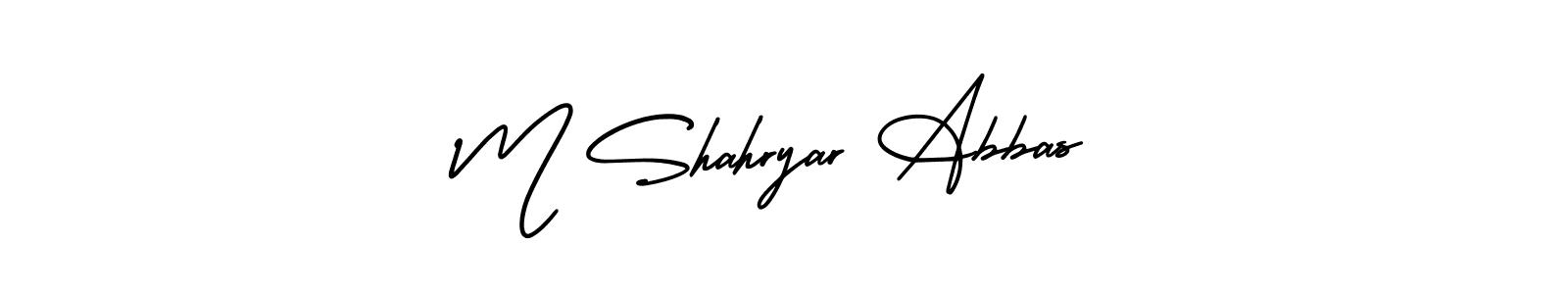 How to make M Shahryar Abbas name signature. Use AmerikaSignatureDemo-Regular style for creating short signs online. This is the latest handwritten sign. M Shahryar Abbas signature style 3 images and pictures png