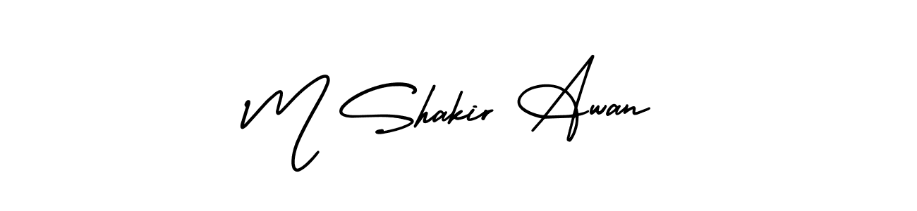 Design your own signature with our free online signature maker. With this signature software, you can create a handwritten (AmerikaSignatureDemo-Regular) signature for name M Shakir Awan. M Shakir Awan signature style 3 images and pictures png