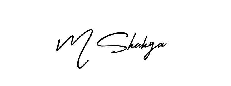 Create a beautiful signature design for name M Shakya. With this signature (AmerikaSignatureDemo-Regular) fonts, you can make a handwritten signature for free. M Shakya signature style 3 images and pictures png