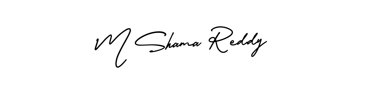 How to make M Shama Reddy signature? AmerikaSignatureDemo-Regular is a professional autograph style. Create handwritten signature for M Shama Reddy name. M Shama Reddy signature style 3 images and pictures png