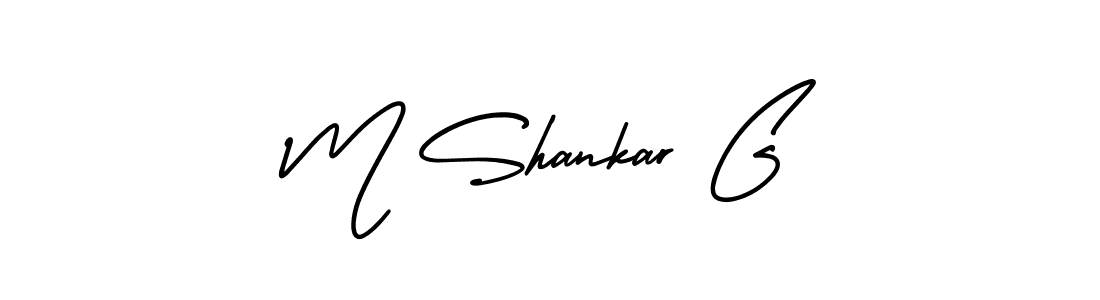 How to make M Shankar G name signature. Use AmerikaSignatureDemo-Regular style for creating short signs online. This is the latest handwritten sign. M Shankar G signature style 3 images and pictures png