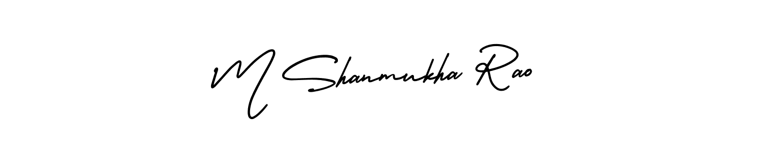 This is the best signature style for the M Shanmukha Rao name. Also you like these signature font (AmerikaSignatureDemo-Regular). Mix name signature. M Shanmukha Rao signature style 3 images and pictures png