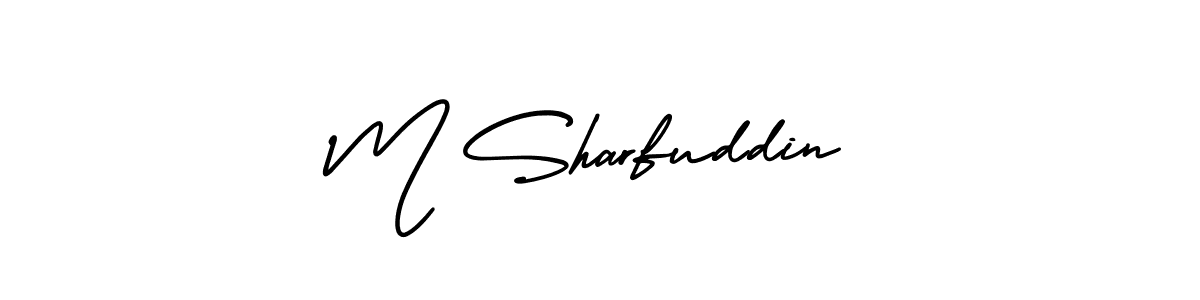 M Sharfuddin stylish signature style. Best Handwritten Sign (AmerikaSignatureDemo-Regular) for my name. Handwritten Signature Collection Ideas for my name M Sharfuddin. M Sharfuddin signature style 3 images and pictures png