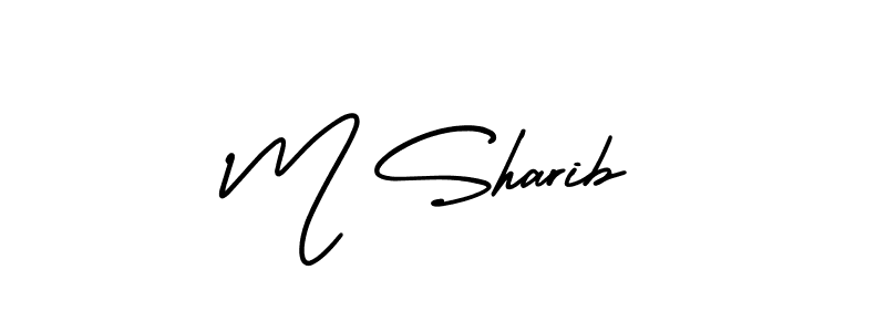 Create a beautiful signature design for name M Sharib. With this signature (AmerikaSignatureDemo-Regular) fonts, you can make a handwritten signature for free. M Sharib signature style 3 images and pictures png