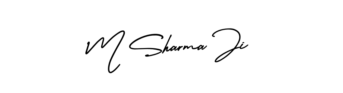 Create a beautiful signature design for name M Sharma Ji. With this signature (AmerikaSignatureDemo-Regular) fonts, you can make a handwritten signature for free. M Sharma Ji signature style 3 images and pictures png