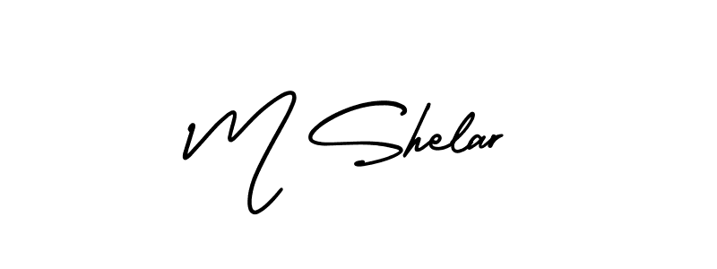 Make a beautiful signature design for name M Shelar. With this signature (AmerikaSignatureDemo-Regular) style, you can create a handwritten signature for free. M Shelar signature style 3 images and pictures png