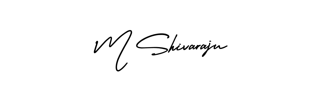 This is the best signature style for the M Shivaraju name. Also you like these signature font (AmerikaSignatureDemo-Regular). Mix name signature. M Shivaraju signature style 3 images and pictures png