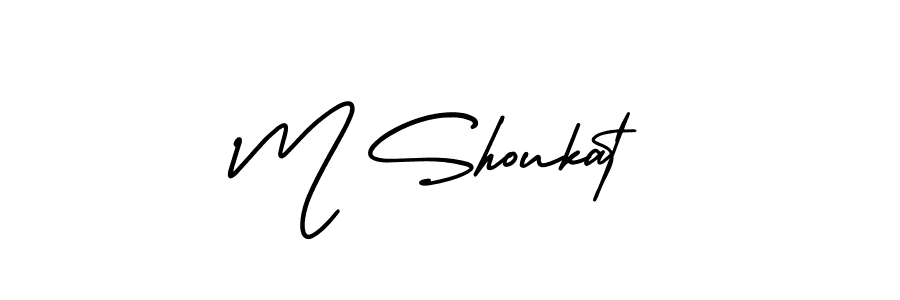 Create a beautiful signature design for name M Shoukat. With this signature (AmerikaSignatureDemo-Regular) fonts, you can make a handwritten signature for free. M Shoukat signature style 3 images and pictures png