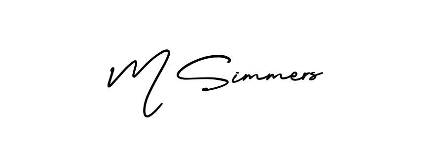 This is the best signature style for the M Simmers name. Also you like these signature font (AmerikaSignatureDemo-Regular). Mix name signature. M Simmers signature style 3 images and pictures png