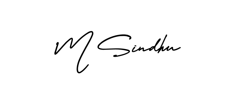 It looks lik you need a new signature style for name M Sindhu. Design unique handwritten (AmerikaSignatureDemo-Regular) signature with our free signature maker in just a few clicks. M Sindhu signature style 3 images and pictures png