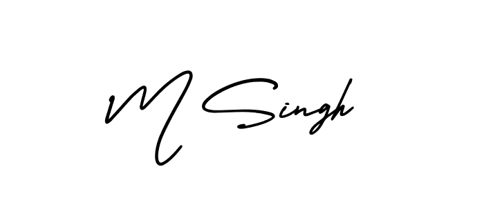 Design your own signature with our free online signature maker. With this signature software, you can create a handwritten (AmerikaSignatureDemo-Regular) signature for name M Singh. M Singh signature style 3 images and pictures png