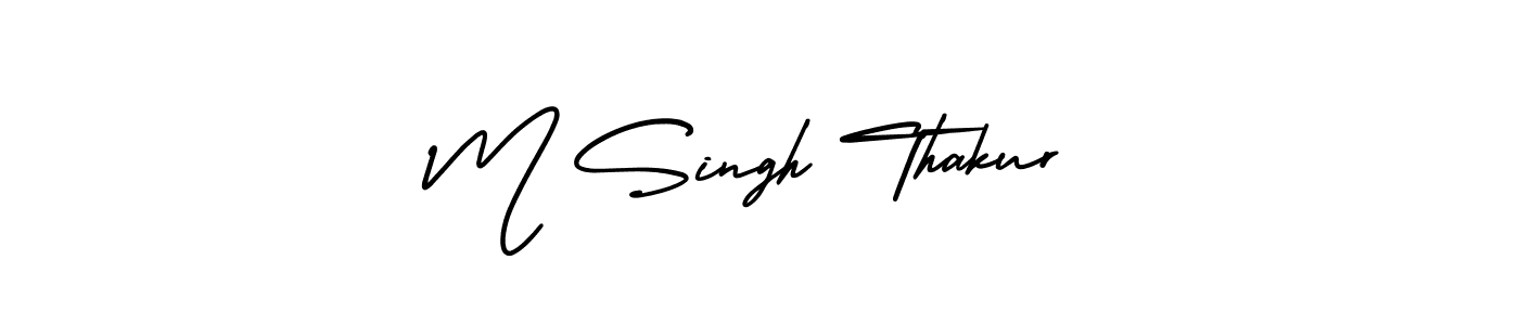 This is the best signature style for the M Singh Thakur name. Also you like these signature font (AmerikaSignatureDemo-Regular). Mix name signature. M Singh Thakur signature style 3 images and pictures png