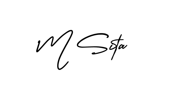 How to Draw M Sita signature style? AmerikaSignatureDemo-Regular is a latest design signature styles for name M Sita. M Sita signature style 3 images and pictures png