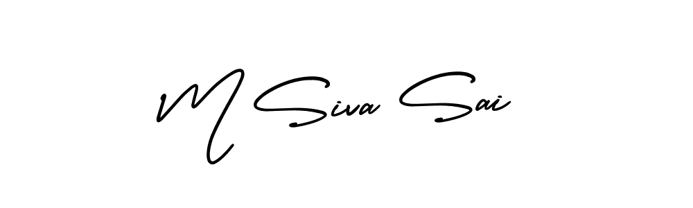 You should practise on your own different ways (AmerikaSignatureDemo-Regular) to write your name (M Siva Sai) in signature. don't let someone else do it for you. M Siva Sai signature style 3 images and pictures png