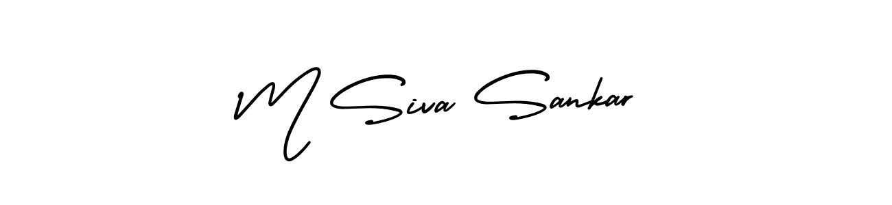 This is the best signature style for the M Siva Sankar name. Also you like these signature font (AmerikaSignatureDemo-Regular). Mix name signature. M Siva Sankar signature style 3 images and pictures png