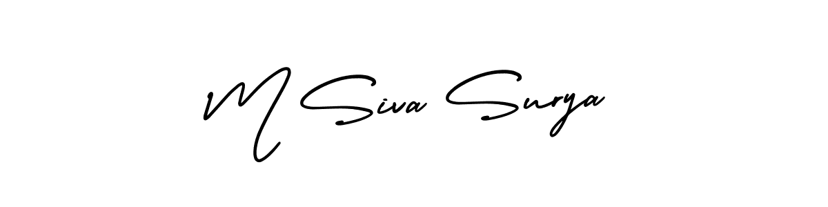 Use a signature maker to create a handwritten signature online. With this signature software, you can design (AmerikaSignatureDemo-Regular) your own signature for name M Siva Surya. M Siva Surya signature style 3 images and pictures png