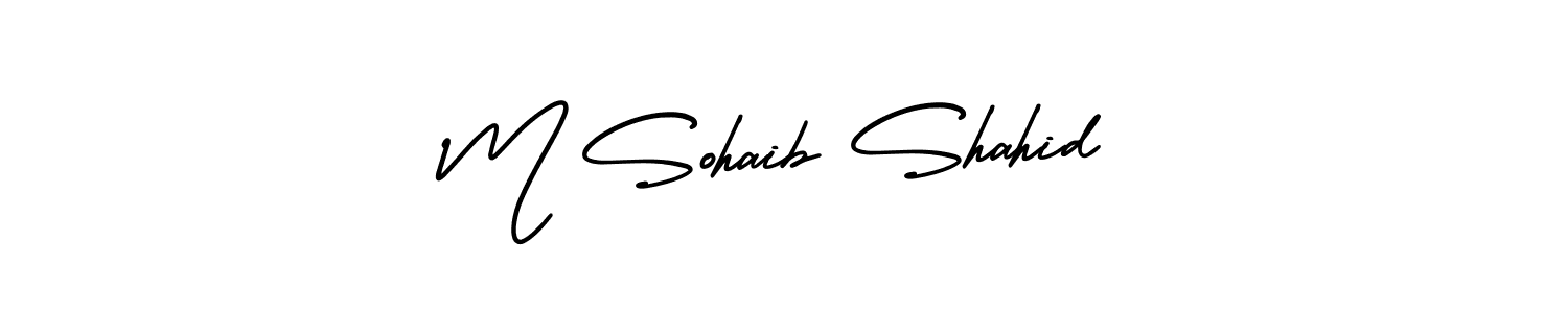 Use a signature maker to create a handwritten signature online. With this signature software, you can design (AmerikaSignatureDemo-Regular) your own signature for name M Sohaib Shahid. M Sohaib Shahid signature style 3 images and pictures png