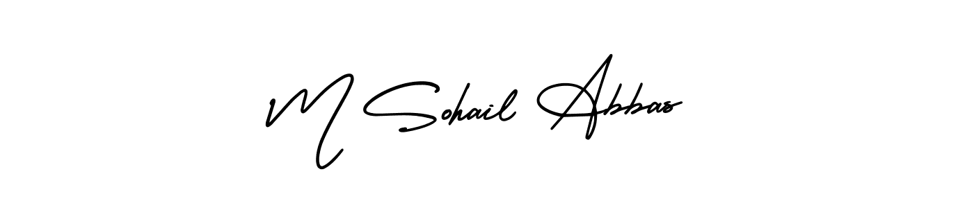 This is the best signature style for the M Sohail Abbas name. Also you like these signature font (AmerikaSignatureDemo-Regular). Mix name signature. M Sohail Abbas signature style 3 images and pictures png