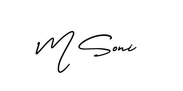 Create a beautiful signature design for name M Soni. With this signature (AmerikaSignatureDemo-Regular) fonts, you can make a handwritten signature for free. M Soni signature style 3 images and pictures png