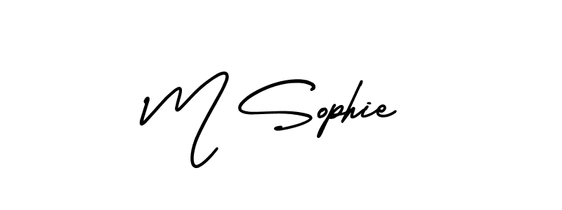 You should practise on your own different ways (AmerikaSignatureDemo-Regular) to write your name (M Sophie) in signature. don't let someone else do it for you. M Sophie signature style 3 images and pictures png