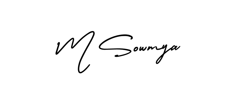 Create a beautiful signature design for name M Sowmya. With this signature (AmerikaSignatureDemo-Regular) fonts, you can make a handwritten signature for free. M Sowmya signature style 3 images and pictures png