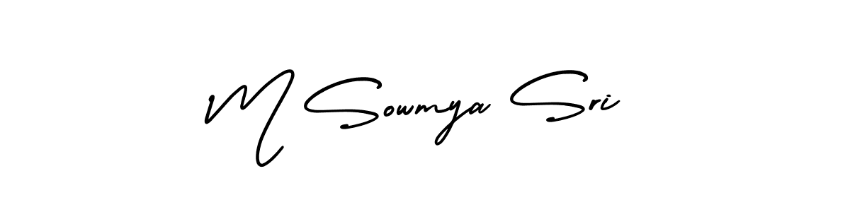 Create a beautiful signature design for name M Sowmya Sri. With this signature (AmerikaSignatureDemo-Regular) fonts, you can make a handwritten signature for free. M Sowmya Sri signature style 3 images and pictures png