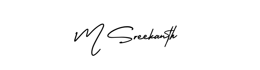 Create a beautiful signature design for name M Sreekanth. With this signature (AmerikaSignatureDemo-Regular) fonts, you can make a handwritten signature for free. M Sreekanth signature style 3 images and pictures png