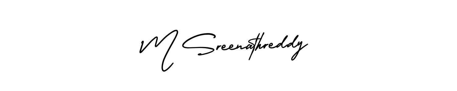 How to make M Sreenathreddy name signature. Use AmerikaSignatureDemo-Regular style for creating short signs online. This is the latest handwritten sign. M Sreenathreddy signature style 3 images and pictures png