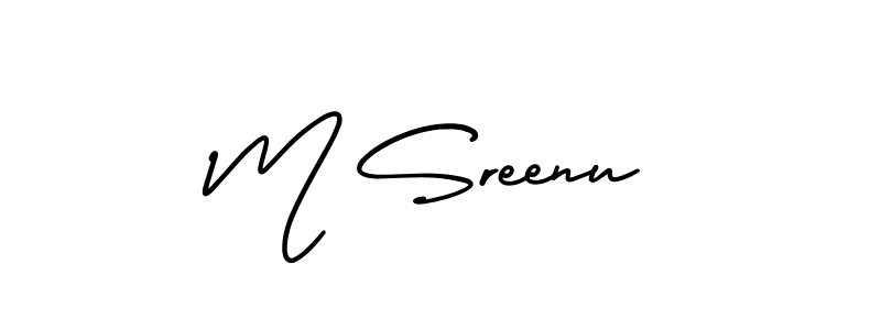 Create a beautiful signature design for name M Sreenu. With this signature (AmerikaSignatureDemo-Regular) fonts, you can make a handwritten signature for free. M Sreenu signature style 3 images and pictures png