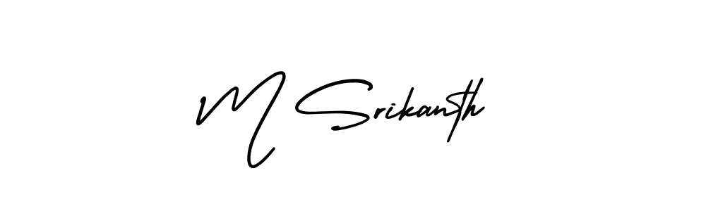 AmerikaSignatureDemo-Regular is a professional signature style that is perfect for those who want to add a touch of class to their signature. It is also a great choice for those who want to make their signature more unique. Get M Srikanth name to fancy signature for free. M Srikanth signature style 3 images and pictures png