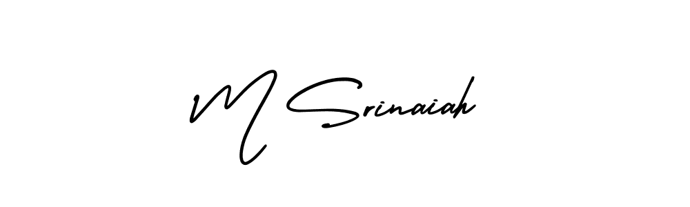 Design your own signature with our free online signature maker. With this signature software, you can create a handwritten (AmerikaSignatureDemo-Regular) signature for name M Srinaiah. M Srinaiah signature style 3 images and pictures png