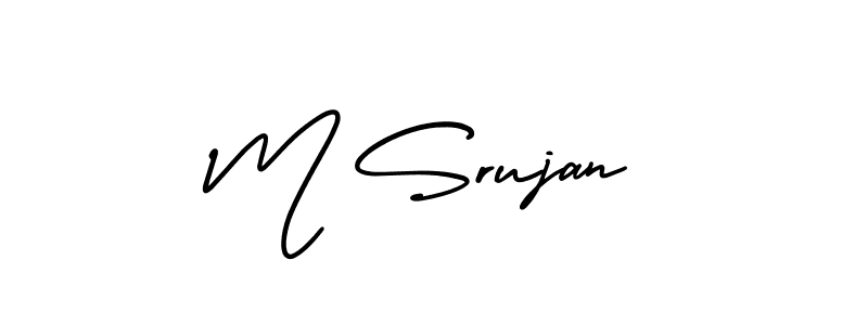 Use a signature maker to create a handwritten signature online. With this signature software, you can design (AmerikaSignatureDemo-Regular) your own signature for name M Srujan. M Srujan signature style 3 images and pictures png