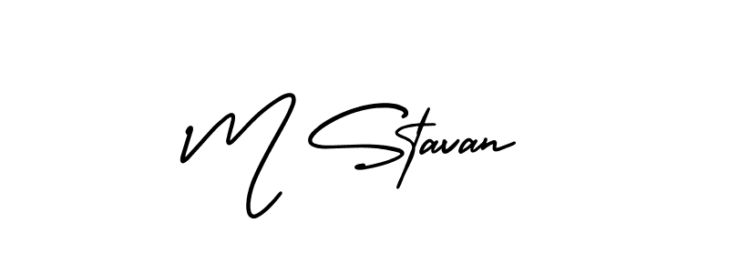 How to Draw M Stavan signature style? AmerikaSignatureDemo-Regular is a latest design signature styles for name M Stavan. M Stavan signature style 3 images and pictures png