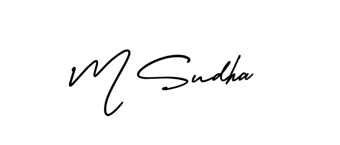 Create a beautiful signature design for name M Sudha. With this signature (AmerikaSignatureDemo-Regular) fonts, you can make a handwritten signature for free. M Sudha signature style 3 images and pictures png