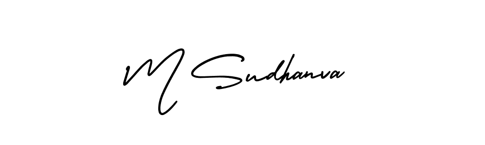 Also You can easily find your signature by using the search form. We will create M Sudhanva name handwritten signature images for you free of cost using AmerikaSignatureDemo-Regular sign style. M Sudhanva signature style 3 images and pictures png