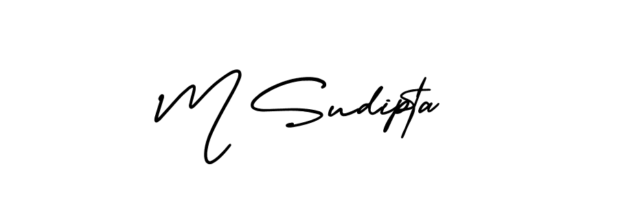 How to make M Sudipta signature? AmerikaSignatureDemo-Regular is a professional autograph style. Create handwritten signature for M Sudipta name. M Sudipta signature style 3 images and pictures png