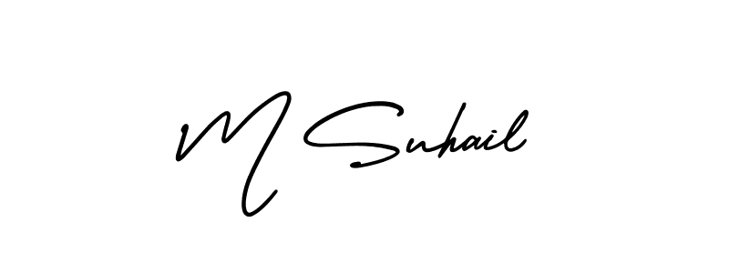 Create a beautiful signature design for name M Suhail. With this signature (AmerikaSignatureDemo-Regular) fonts, you can make a handwritten signature for free. M Suhail signature style 3 images and pictures png