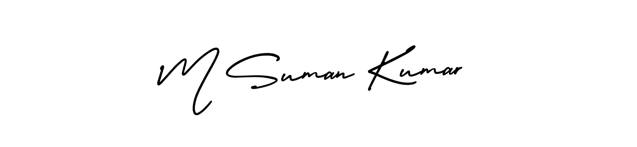 Also we have M Suman Kumar name is the best signature style. Create professional handwritten signature collection using AmerikaSignatureDemo-Regular autograph style. M Suman Kumar signature style 3 images and pictures png