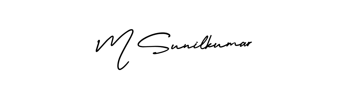 Use a signature maker to create a handwritten signature online. With this signature software, you can design (AmerikaSignatureDemo-Regular) your own signature for name M Sunilkumar. M Sunilkumar signature style 3 images and pictures png
