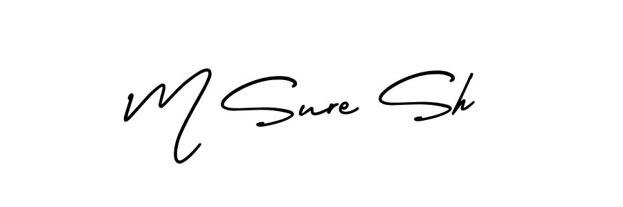 How to make M Sure Sh name signature. Use AmerikaSignatureDemo-Regular style for creating short signs online. This is the latest handwritten sign. M Sure Sh signature style 3 images and pictures png