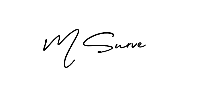 Use a signature maker to create a handwritten signature online. With this signature software, you can design (AmerikaSignatureDemo-Regular) your own signature for name M Surve. M Surve signature style 3 images and pictures png