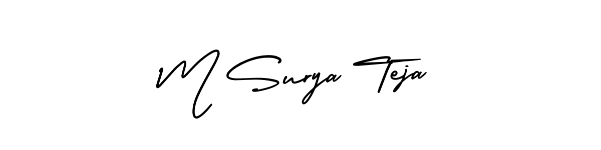 Check out images of Autograph of M Surya Teja name. Actor M Surya Teja Signature Style. AmerikaSignatureDemo-Regular is a professional sign style online. M Surya Teja signature style 3 images and pictures png