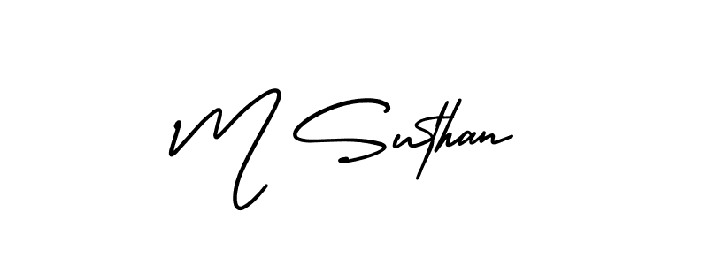 How to Draw M Suthan signature style? AmerikaSignatureDemo-Regular is a latest design signature styles for name M Suthan. M Suthan signature style 3 images and pictures png