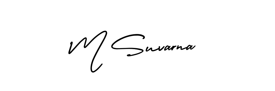 Design your own signature with our free online signature maker. With this signature software, you can create a handwritten (AmerikaSignatureDemo-Regular) signature for name M Suvarna. M Suvarna signature style 3 images and pictures png