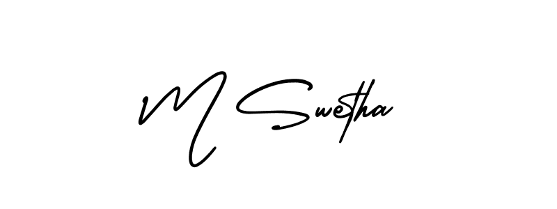 Similarly AmerikaSignatureDemo-Regular is the best handwritten signature design. Signature creator online .You can use it as an online autograph creator for name M Swetha. M Swetha signature style 3 images and pictures png