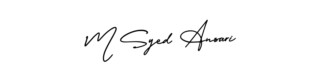 Design your own signature with our free online signature maker. With this signature software, you can create a handwritten (AmerikaSignatureDemo-Regular) signature for name M Syed Ansari. M Syed Ansari signature style 3 images and pictures png