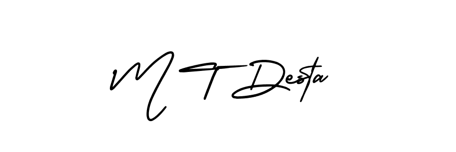 Also we have M T Desta name is the best signature style. Create professional handwritten signature collection using AmerikaSignatureDemo-Regular autograph style. M T Desta signature style 3 images and pictures png