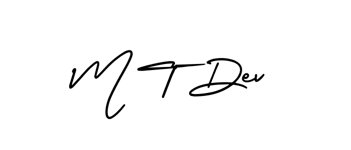 Similarly AmerikaSignatureDemo-Regular is the best handwritten signature design. Signature creator online .You can use it as an online autograph creator for name M T Dev. M T Dev signature style 3 images and pictures png